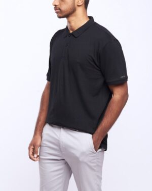 airgarb cotton polo collar tshirt soft comfortable black wearing male india