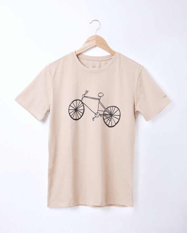 Airgarb tshirt printed cycle adult unisex beige creame color min