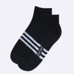 Ankle socks for men ankle socks for women low ankle socks dark grey black melange stripe design cotton socks for men cotton socks for women soft comfort cushion socks