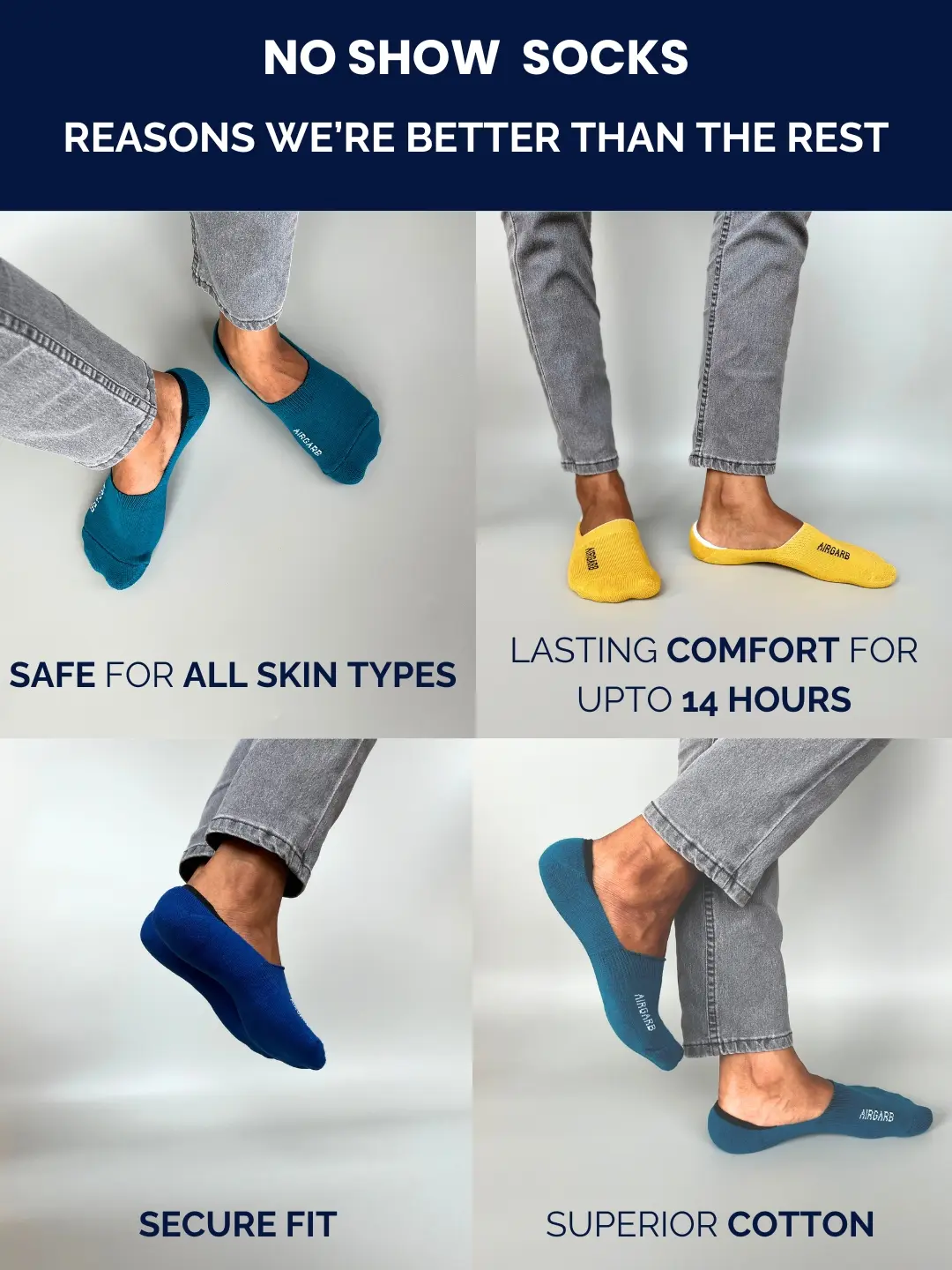 Comfortable, cushioned low-cut loafer socks made from a premium cotton blend, providing a snug fit and breathability for all-day comfort inside shoes and loafers.