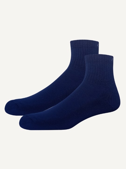 AirGarb Cotton Cushioned High Ankle Socks - Navy Blue - Air Garb®