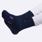 airgarb cotton comfort crew premium socks navy blue men leg model wearing socks office women