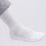 airgarb cotton comfort crew premium socks white men women office leg model