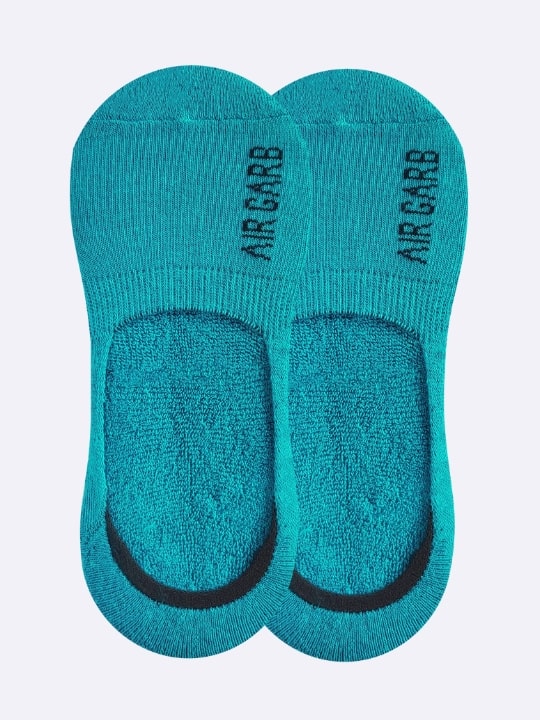 airgarb cotton loafer socks aqua blue front