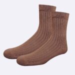 airgarb soft cotton comfort premium crew brown men women side view socks