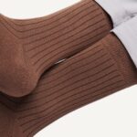 airgarb soft cotton comfort premium crew brown men women wearing office business socks