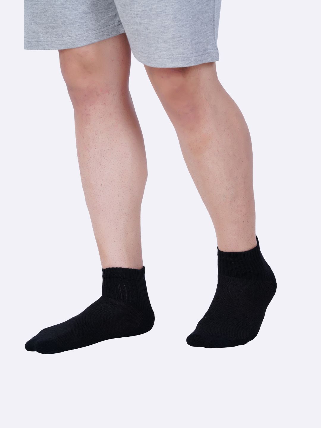 AirGarb Cotton Cushioned High Ankle Socks - Black - Air Garb®