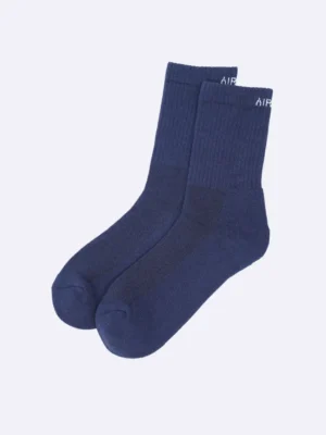 airgarb cotton comfort crew full length navy blue socks casual office men women