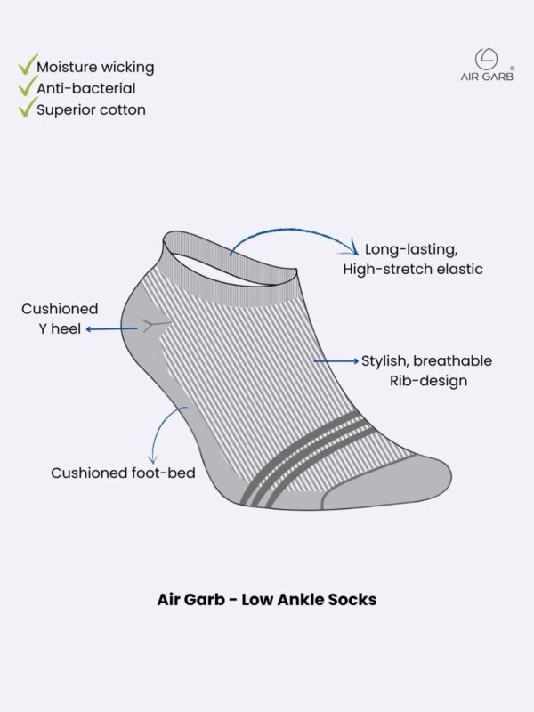 Low Cut Ankle socks for men and women cotton socks for men casual socks ash grey ankle socks comfort soft cushion socks