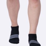 Ankle socks for men ankle socks for women low ankle socks dark grey black melange stripe design cotton socks for men cotton socks for women soft comfort cushion socks