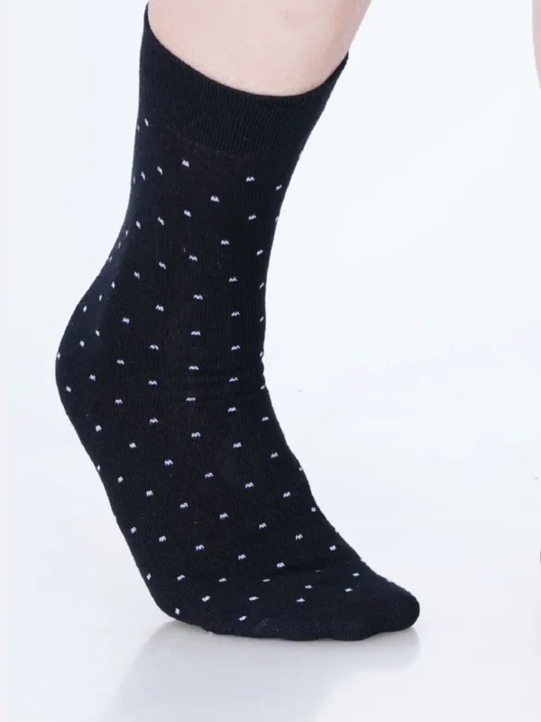 Premium cotton socks cushion socks black socks dress socks formal socks black office socks soft luxury bed socks white polka dots style stylish design