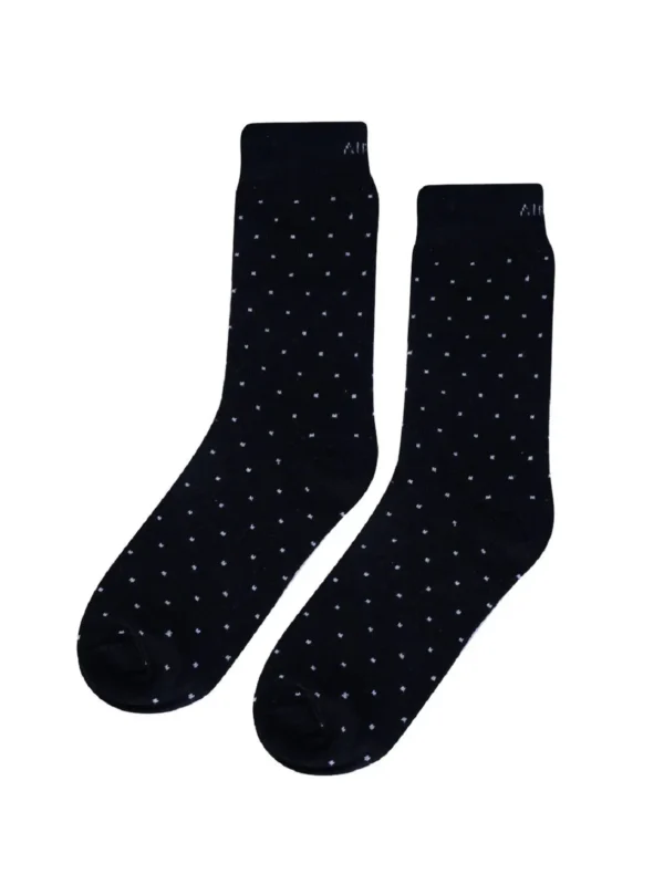 Premium cotton socks cushion socks black socks dress socks formal socks black office socks soft luxury bed socks white polka dots style stylish design