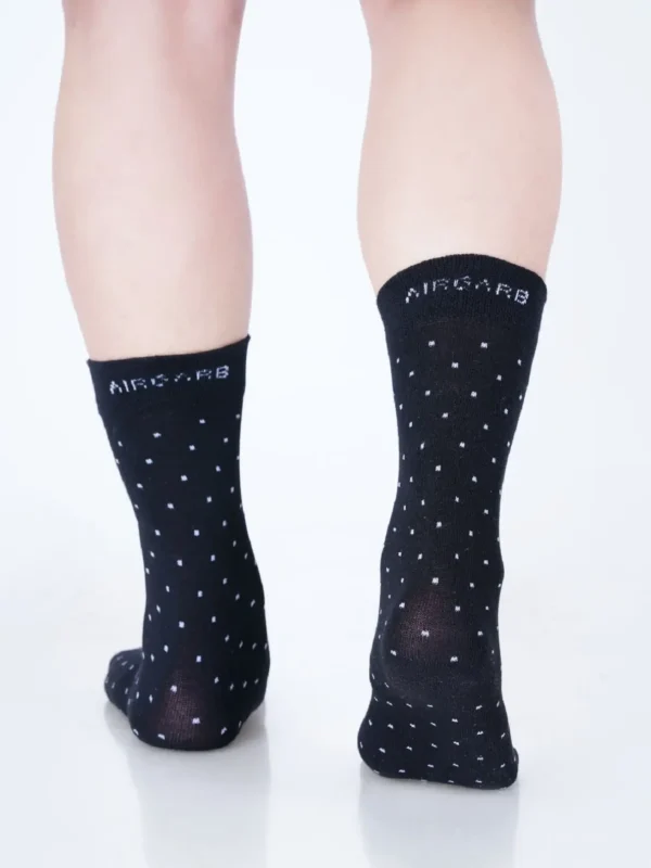 Premium cotton socks cushion socks black socks dress socks formal socks black office socks soft luxury bed socks white polka dots style stylish design