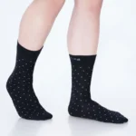 Premium cotton socks cushion socks black socks dress socks formal socks black office socks soft luxury bed socks white polka dots style stylish design