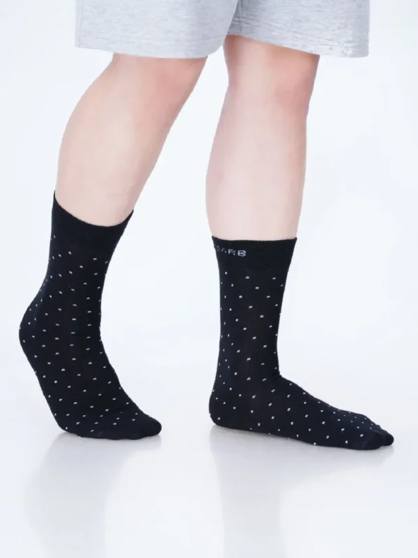 Premium cotton socks cushion socks black socks dress socks formal socks black office socks soft luxury bed socks white polka dots style stylish design