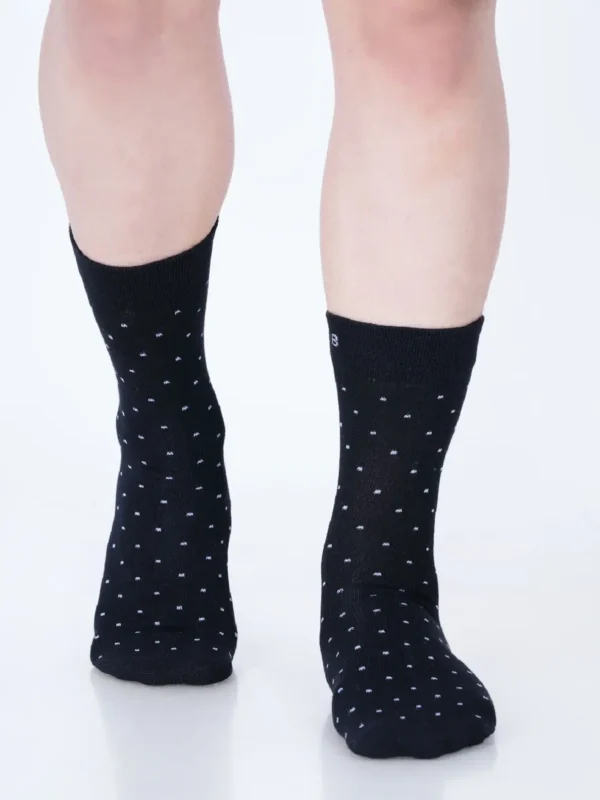 Premium cotton socks cushion socks black socks dress socks formal socks black office socks soft luxury bed socks white polka dots style stylish design