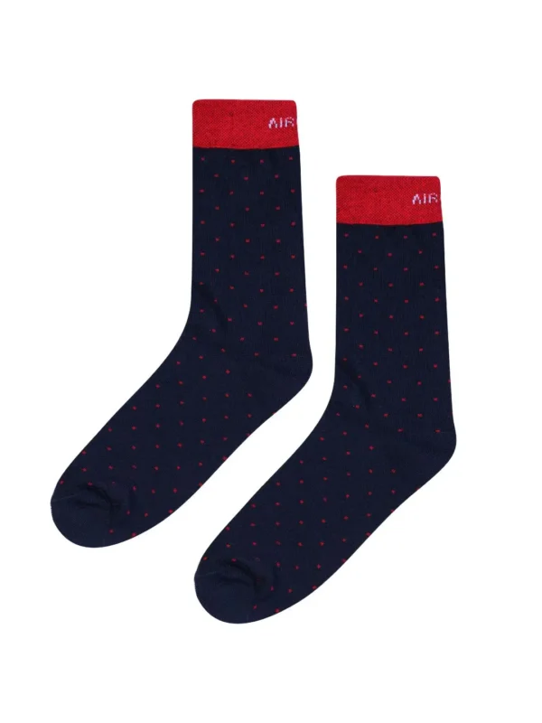 Premium cotton socks cushion socks navy blue socks dress socks formal socks navy blue office socks soft luxury bed socks red polka dots style stylish design