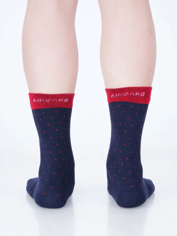 Premium cotton socks cushion socks navy blue socks dress socks formal socks navy blue office socks soft luxury bed socks red polka dots style stylish design