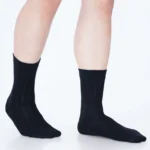 Premium cotton socks cushion socks black socks dress socks formal socks office socks soft luxury bed socks rib stripe style