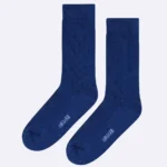 Premium cotton socks cushion socks blue socks dress socks formal socks blue office socks soft luxury bed socks rib stripe style