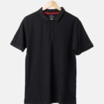 Polo collar Cotton Tshirt for men and women for summer breathable cool soft fine fabric black