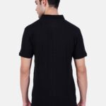 Polo collar Cotton Tshirt for men and women for summer breathable cool soft fine fabric black