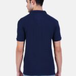 Polo collar Cotton Tshirt for men and women for summer breathable cool soft fine fabric navy blue