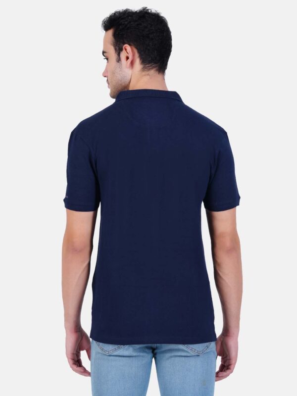 Polo collar Cotton Tshirt for men and women for summer breathable cool soft fine fabric navy blue