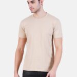 Round Neck Tshirt Beige Cream Cotton Tshirt for men and women for summer breathable cool soft fine fabric