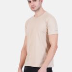 Round Neck Tshirt Beige Cream Cotton Tshirt for men and women for summer breathable cool soft fine fabric