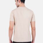 Round Neck Tshirt Beige Cream Cotton Tshirt for men and women for summer breathable cool soft fine fabric