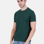 Round Neck Tshirt Green Cotton Tshirt for men and women for summer breathable cool soft fine fabric