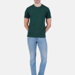 Round Neck Tshirt Green Cotton Tshirt for men and women for summer breathable cool soft fine fabric