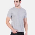 Round Neck Tshirt Grey Cotton Tshirt for men and women for summer breathable cool soft fine fabric