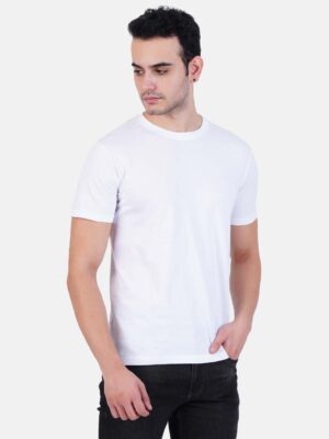 Round Neck Tshirt White Cotton Tshirt for men and women for summer breathable cool soft fine fabric