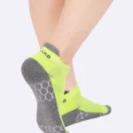 Sports socks neon green color cricket football tennis badminton sports socks for men and women cushion