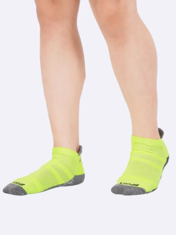 Sports socks neon green color cricket football tennis badminton sports socks for men and women cushion