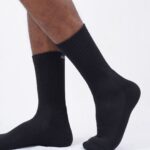 Air Garb Black Crew Length Cushioned Cotton Socks - Men's and Women's