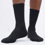 Air Garb Black Crew Length Cushioned Socks, Cotton Blend