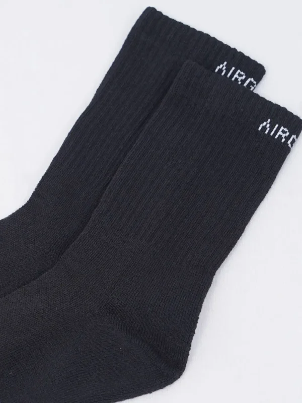 Air Garb Black Crew Socks, Cushioned Cotton, Unisex Fit