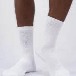 Soft Cushioned White Crew Socks by Air Garb - Men and Women