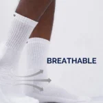 Breathable, moisture-wicking socks designed for all-day comfort at work.