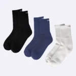 Three pairs of crew length cotton socks with cushioning for men and women by Air Garb, ideal for comfort and style.