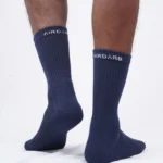 Three pairs of crew length cotton socks with cushioning for men and women by Air Garb, ideal for comfort and style.