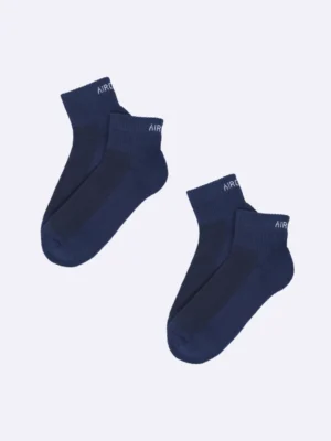 Two pairs of premium cotton cushioned high ankle socks by Air Garb, providing exceptional comfort and support in a convenient combo pack.