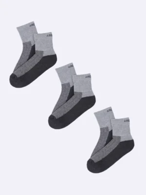 Combo pack containing two pairs of premium cotton high ankle socks with cushioning, designed for comfort and support by Air Garb.