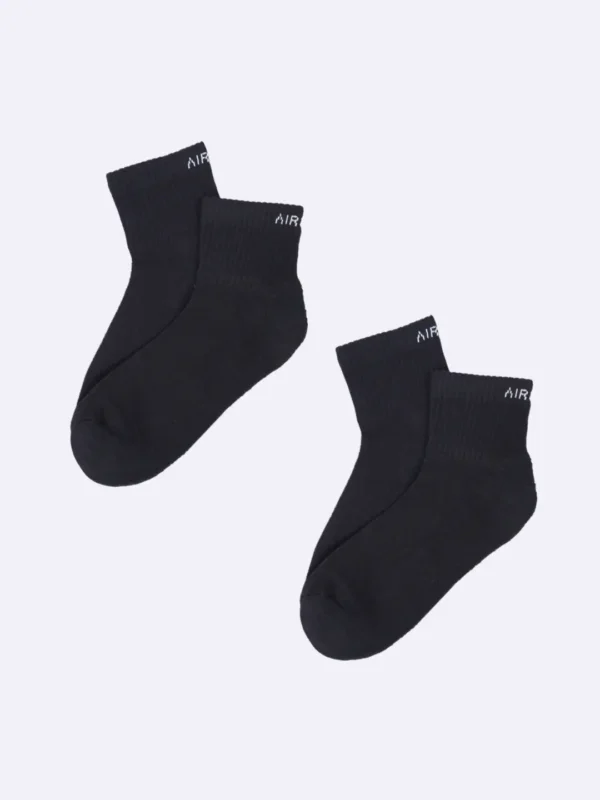 Two pairs of premium cotton cushioned high ankle socks by Air Garb, providing exceptional comfort and support in a convenient combo pack.