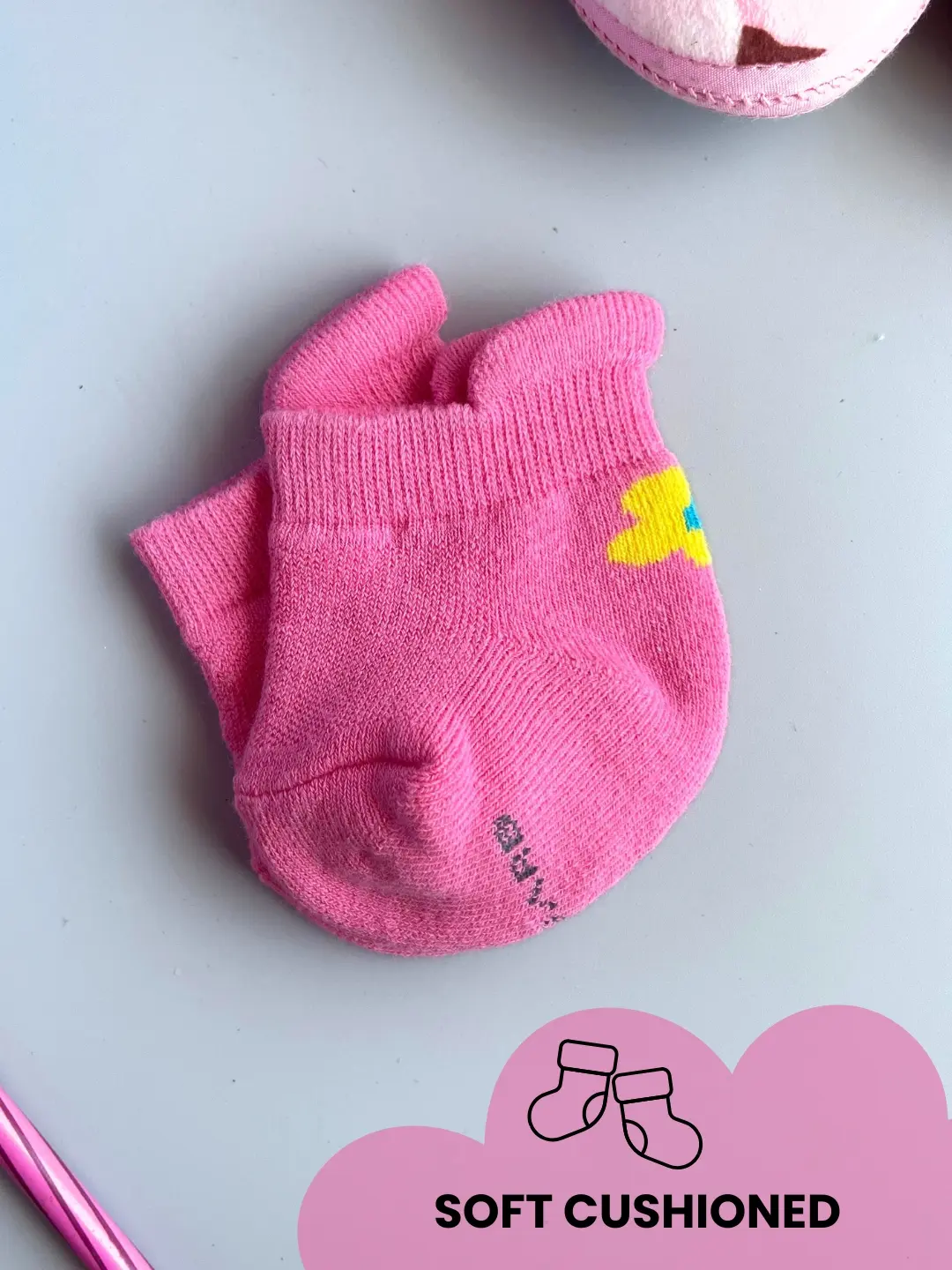 Soft cotton baby socks for newborns, infants, and toddlers, featuring a stretchy, non-slip design for added comfort and safety.