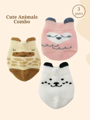 Soft cotton socks for baby boys and girls featuring cute animal patterns, ideal for comfort and style.