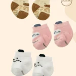 Soft cotton baby socks with fun animal patterns, perfect for boys and girls